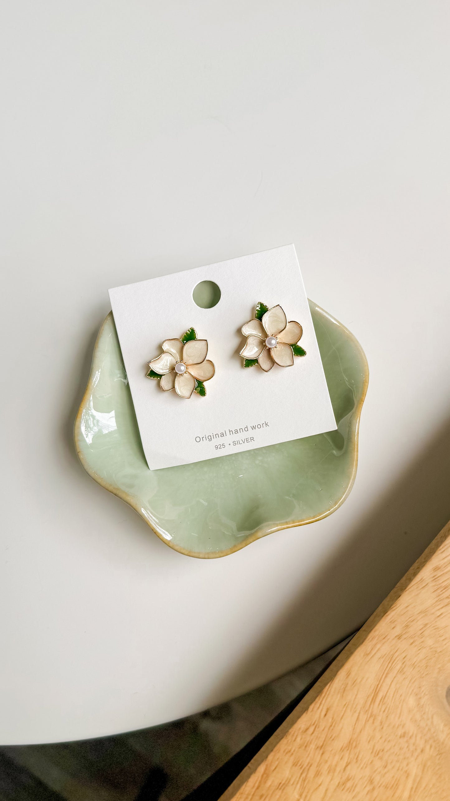 Floral Enamel Drop Earrings