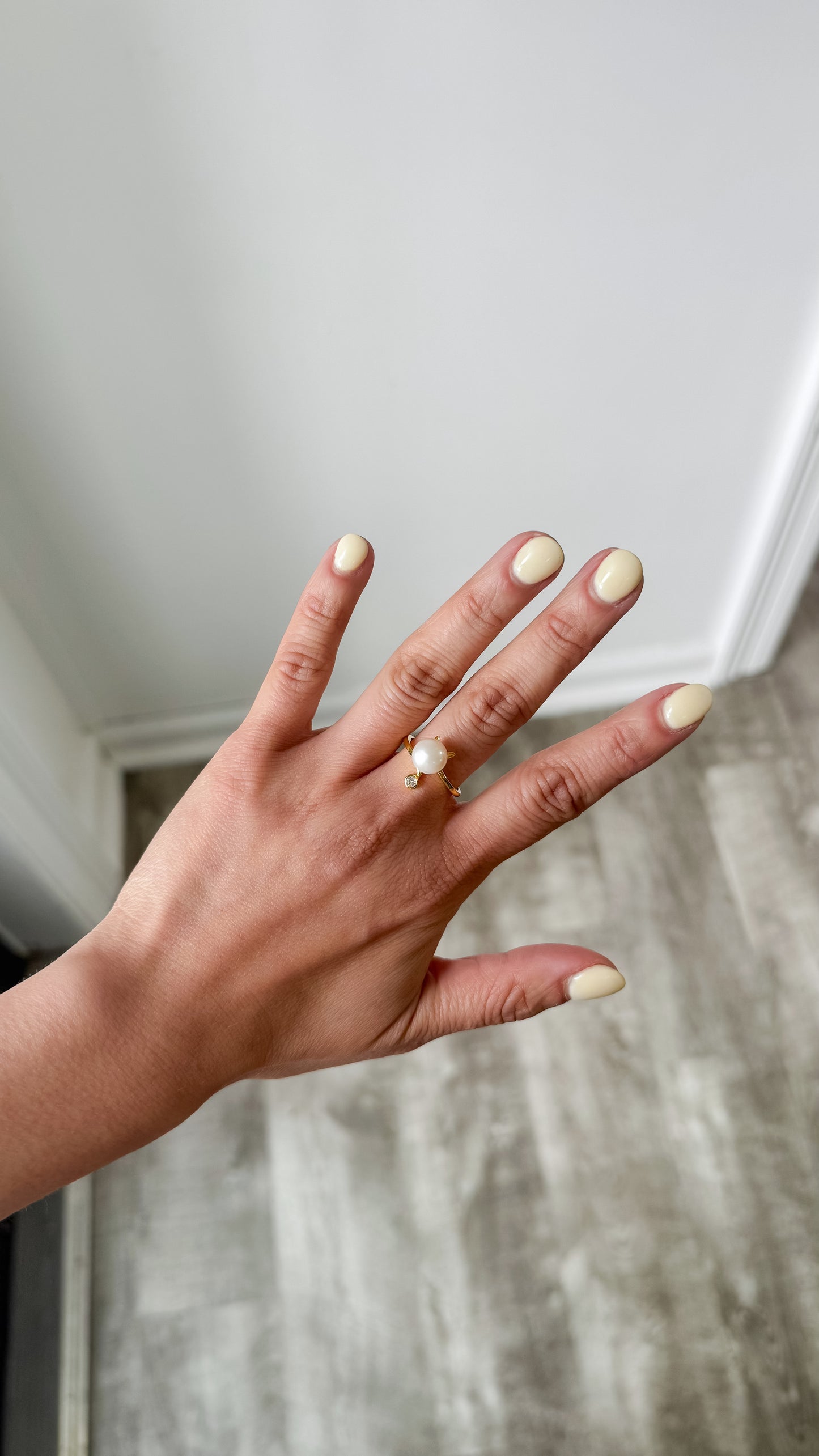 Adjustable Pearl Cat Ring
