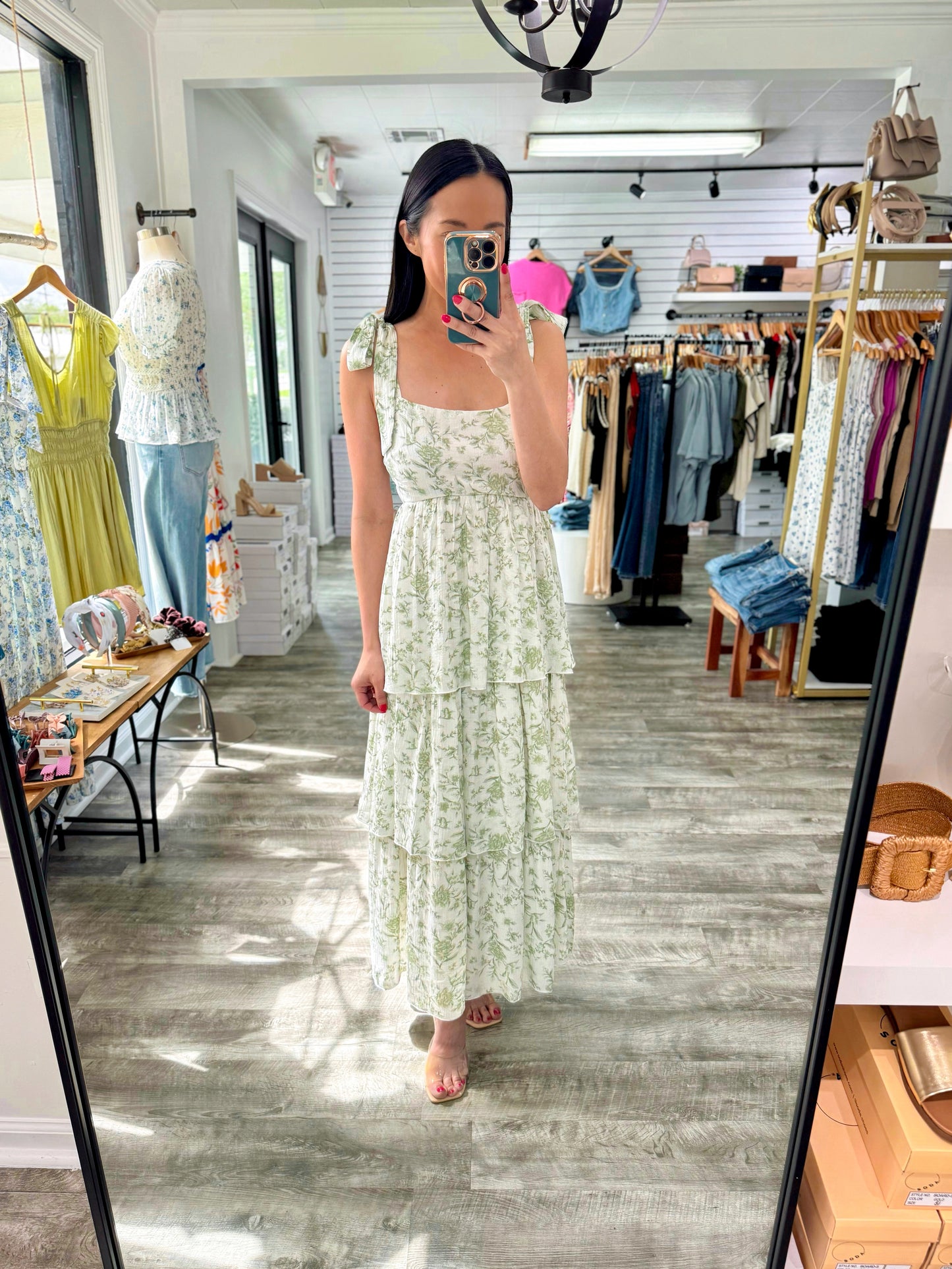 Special Moment Tiered Midi-Sage