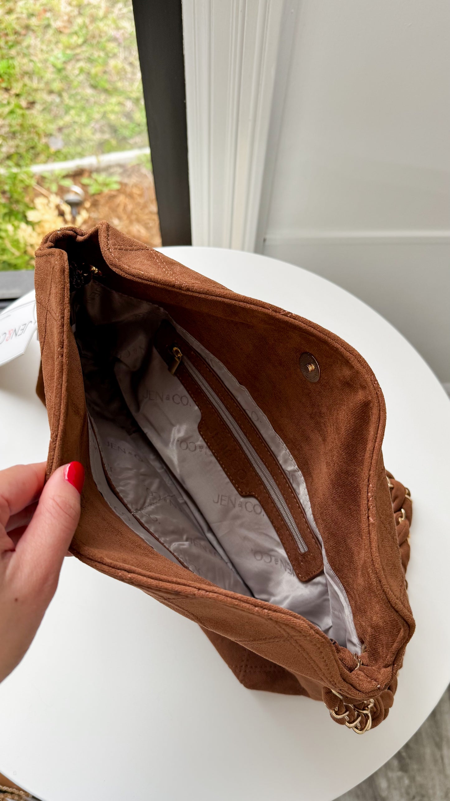 Domingue Suede Shoulder Bag