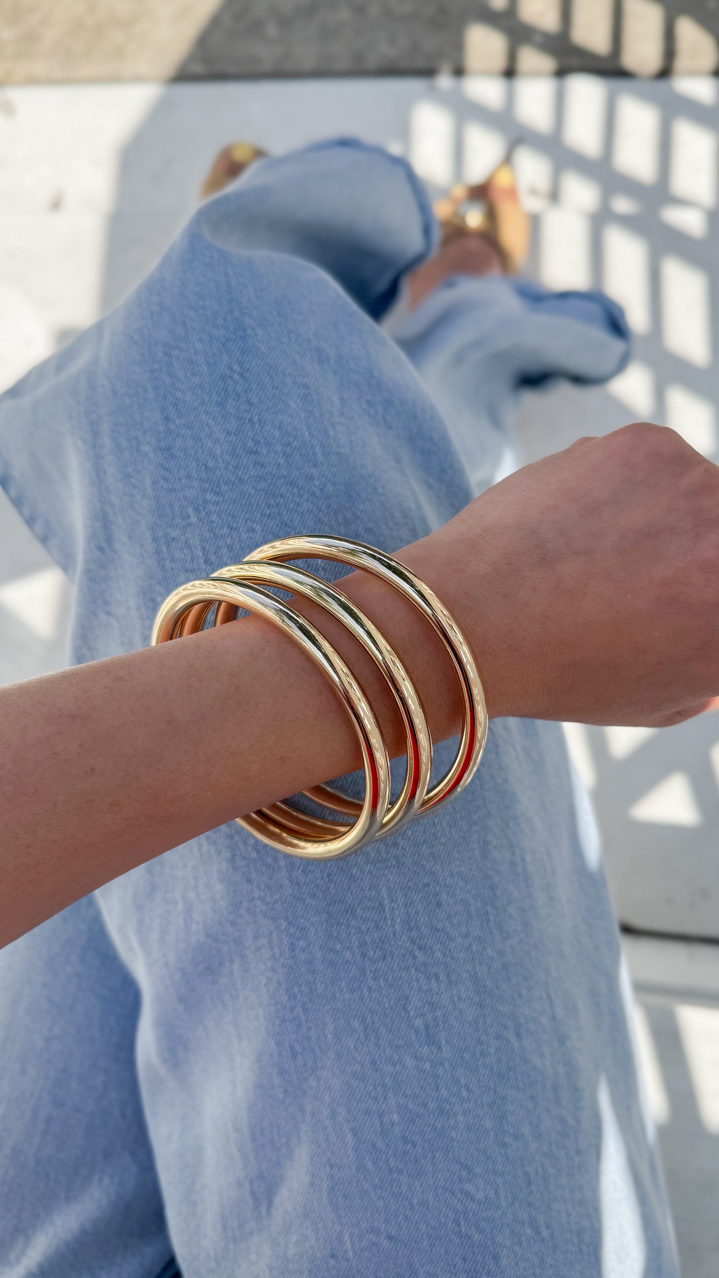 Chunky Tube Trio Bangle Set