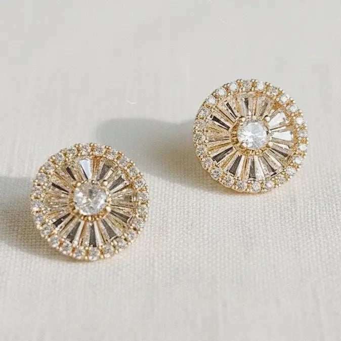 Vintage Glamour Gemstone Stud Earrings