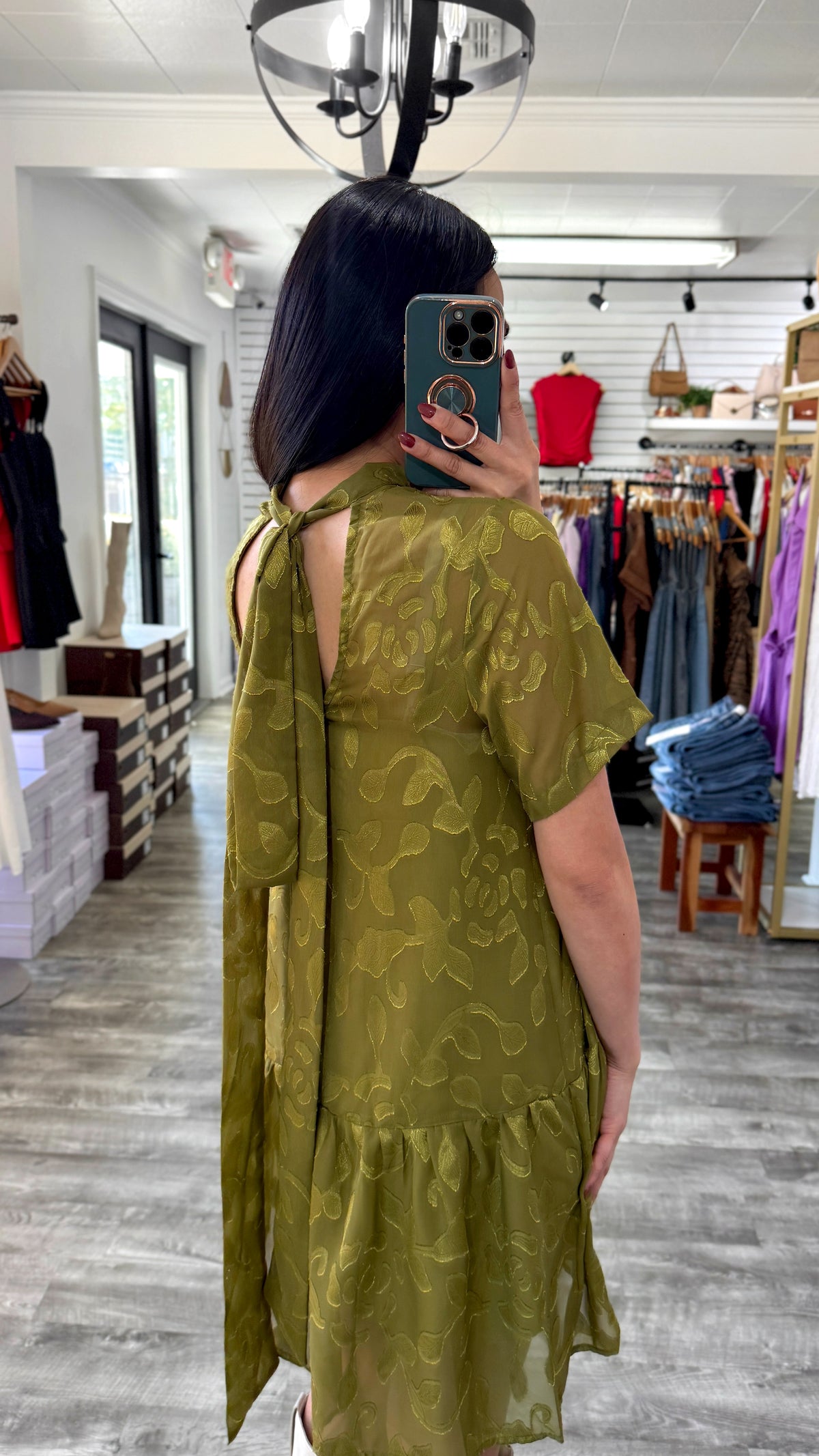 Jacquard Overlay Dress