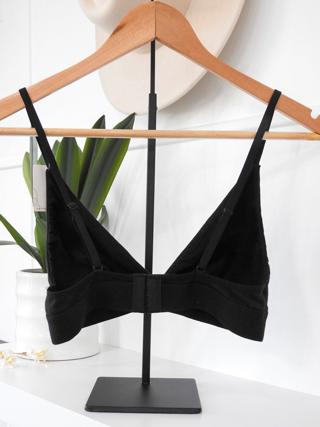 Cotton Jersey Black Bralette