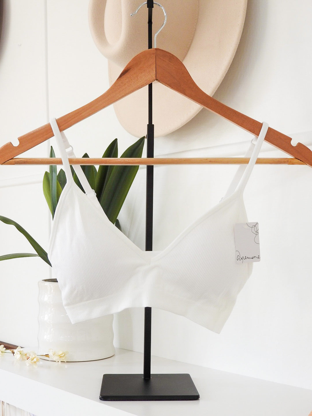 White Ribbed Bralette