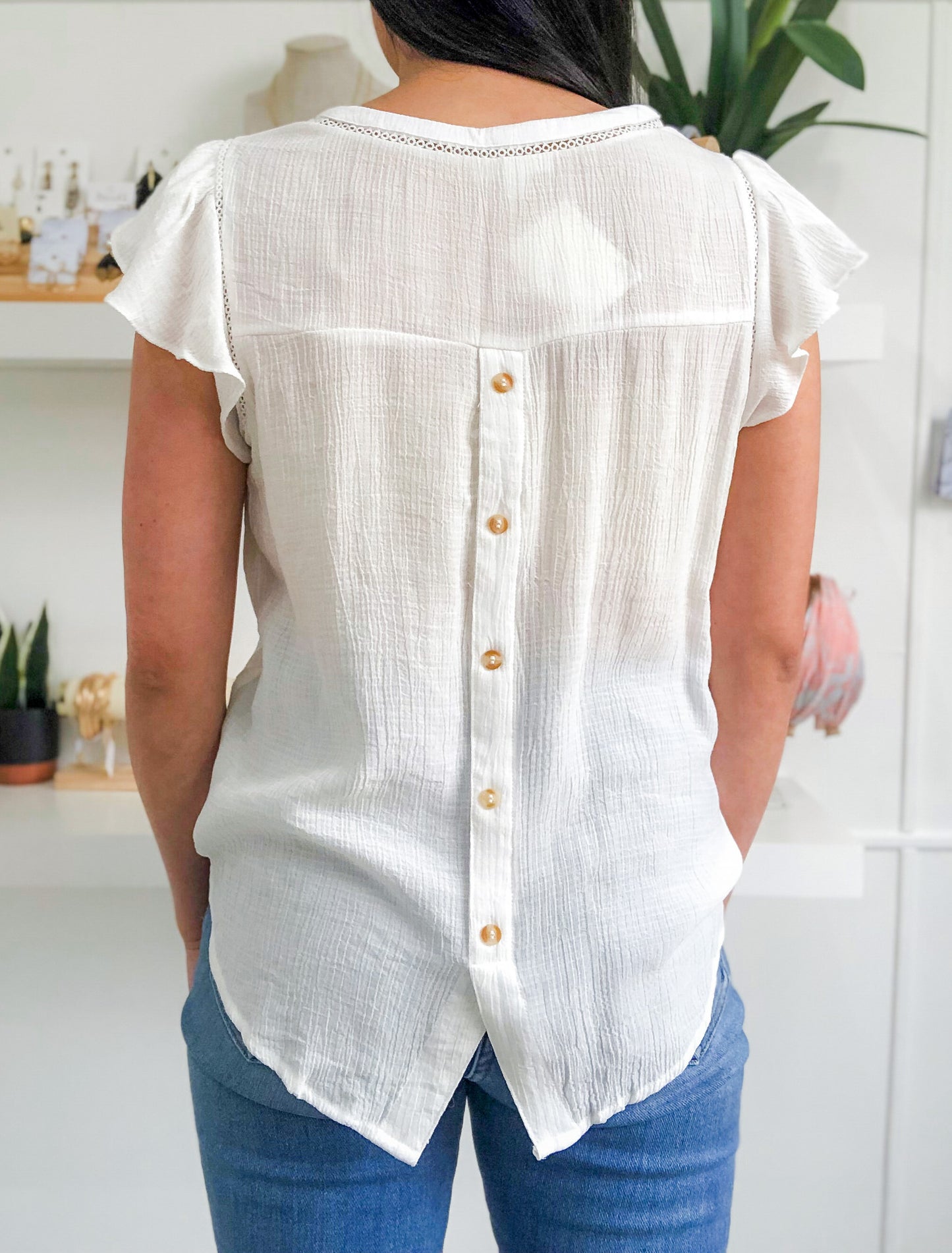 White Tulip Sleeve Top