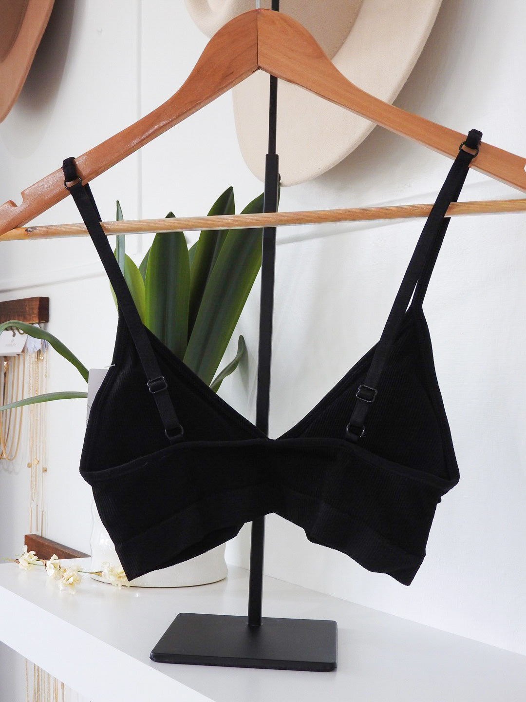 Black Ribbed Bralette