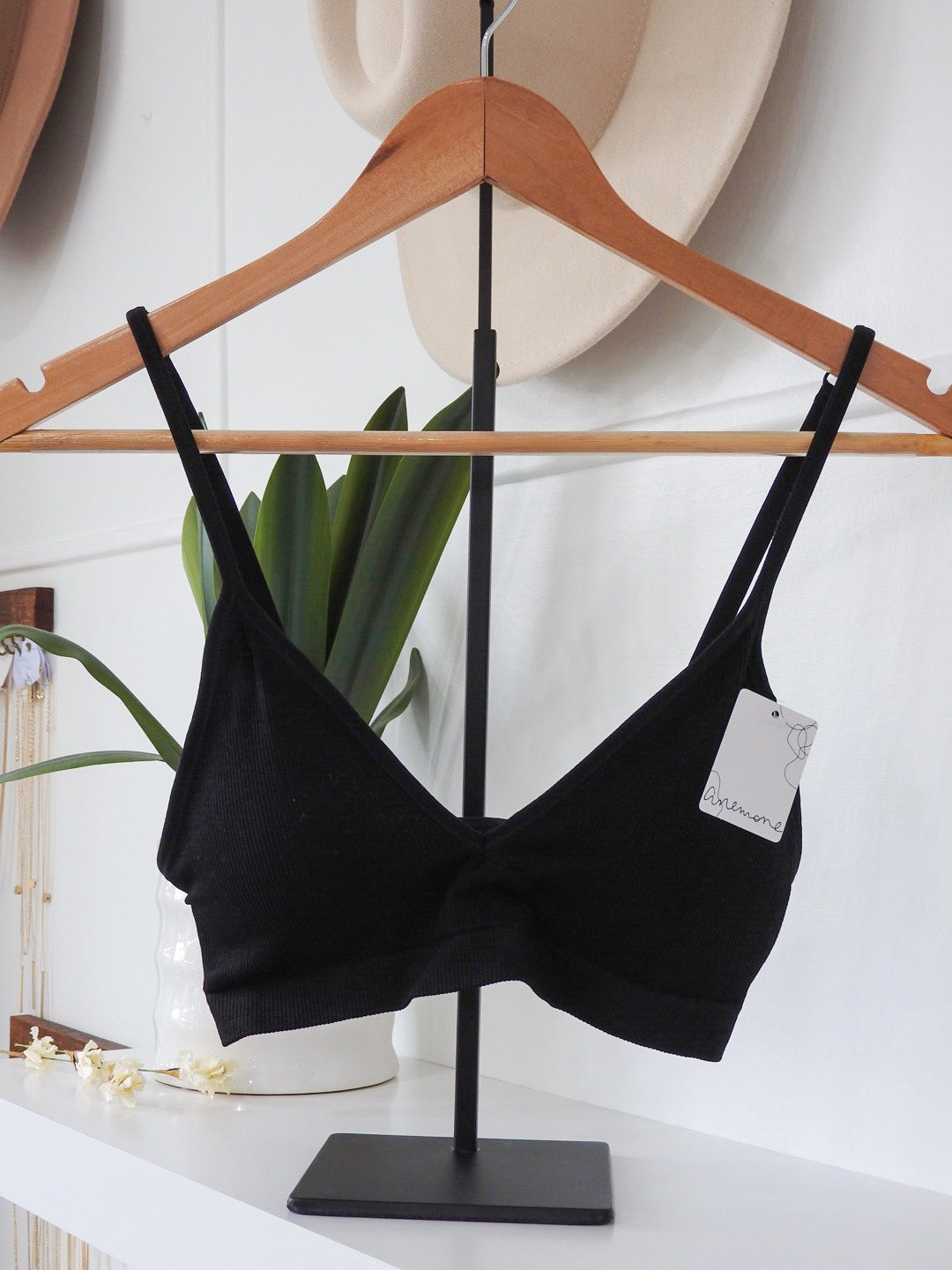 Black Ribbed Bralette