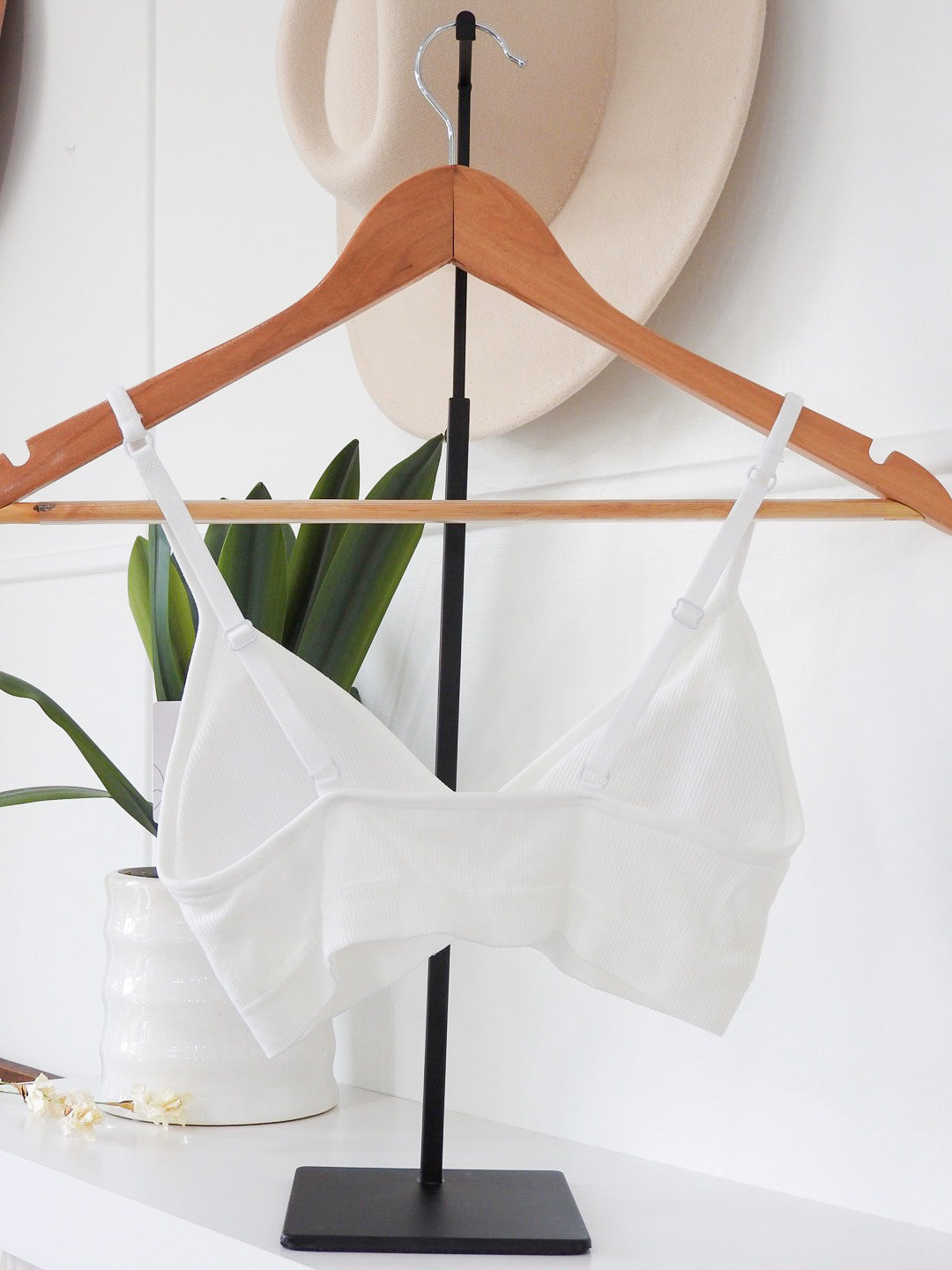 White Ribbed Bralette