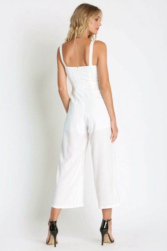 White Wide Leg Jumpsuit