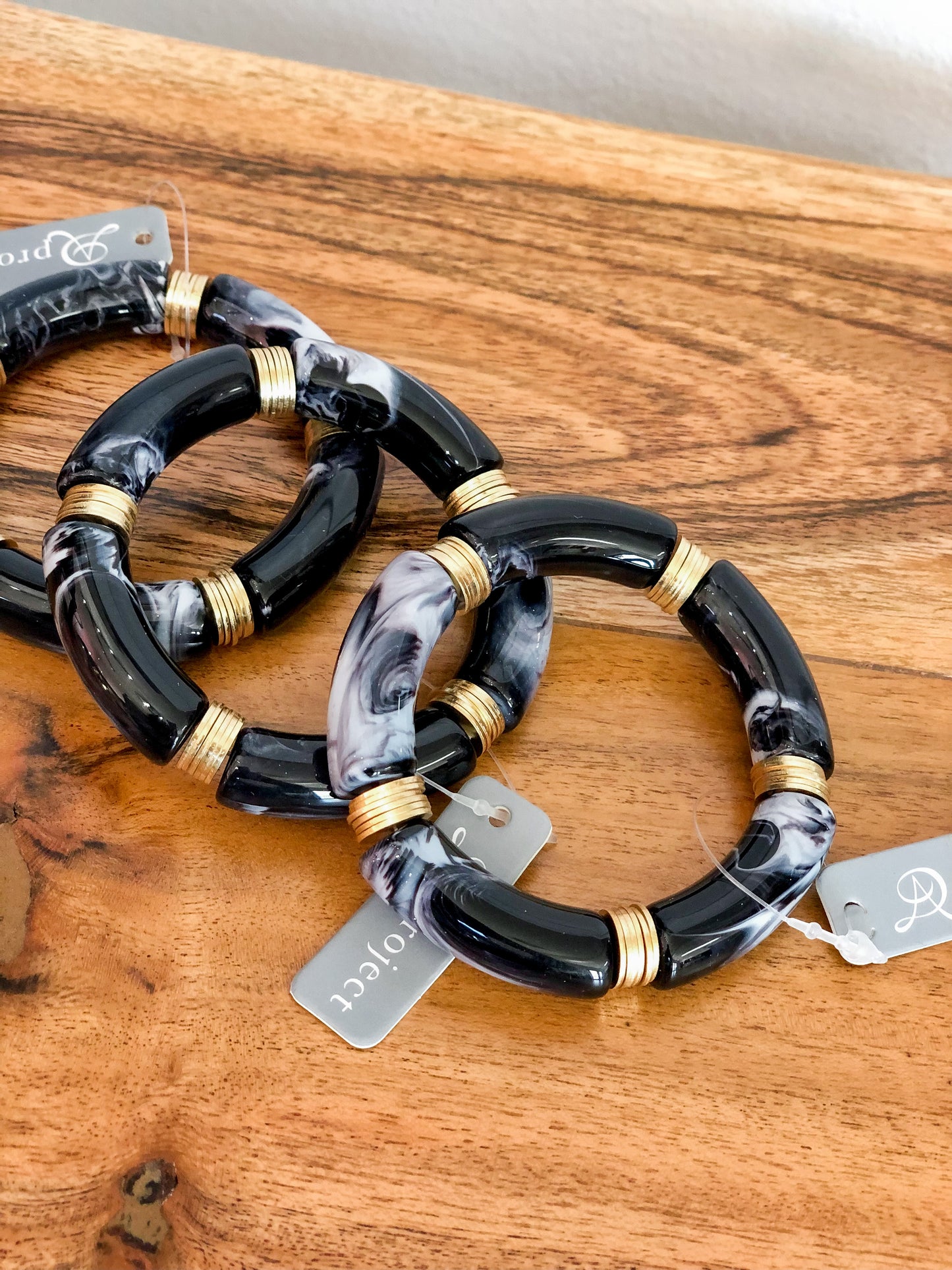 Black Multi Ring Bracelet