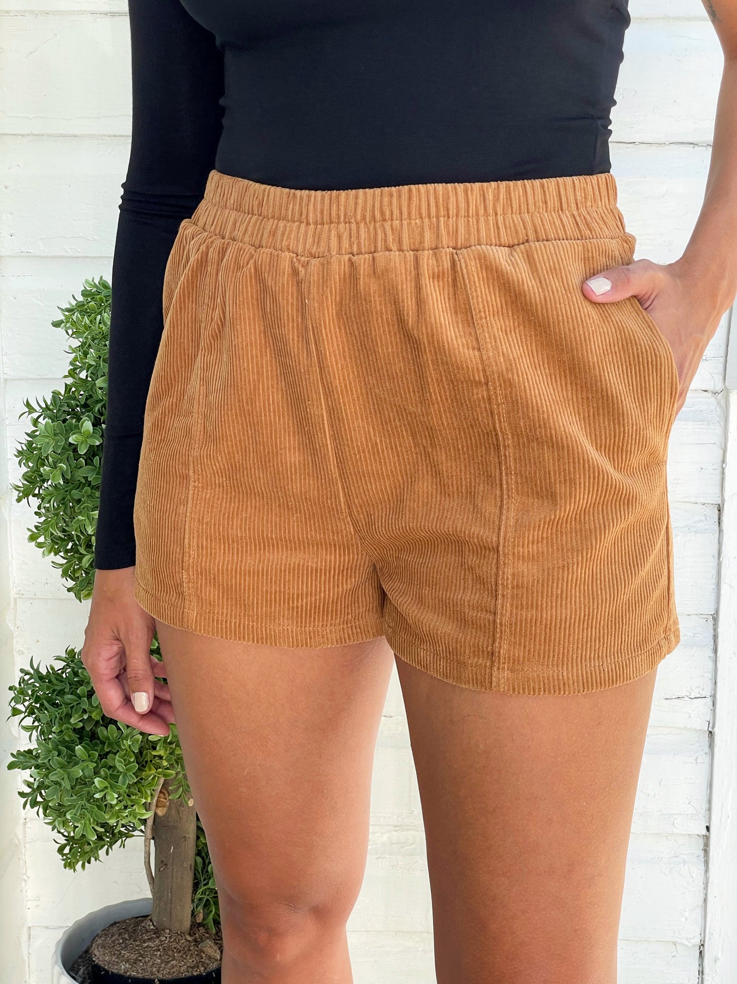 Camel Corduroy Shorts