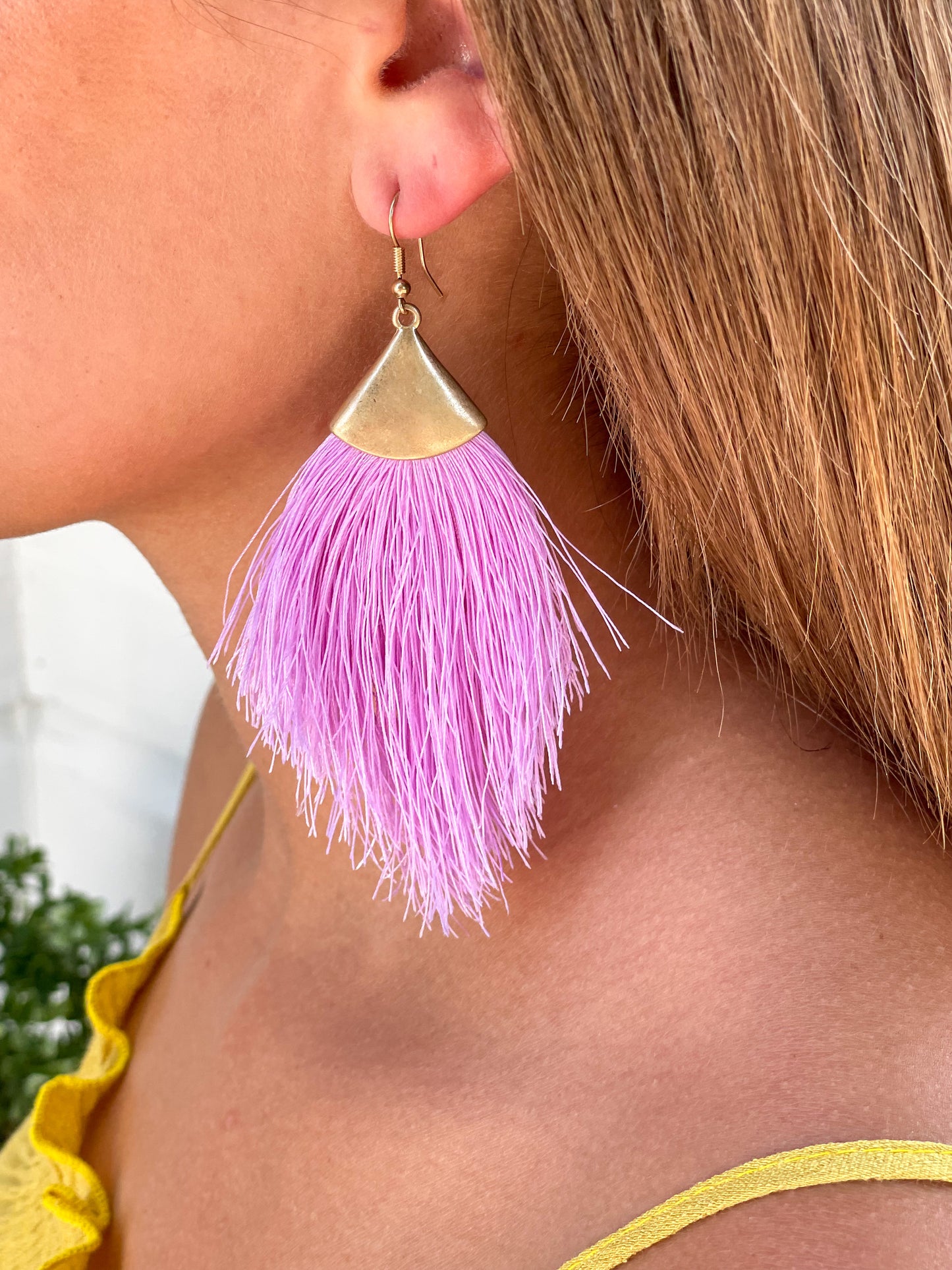 Lavender Tassel Earrings