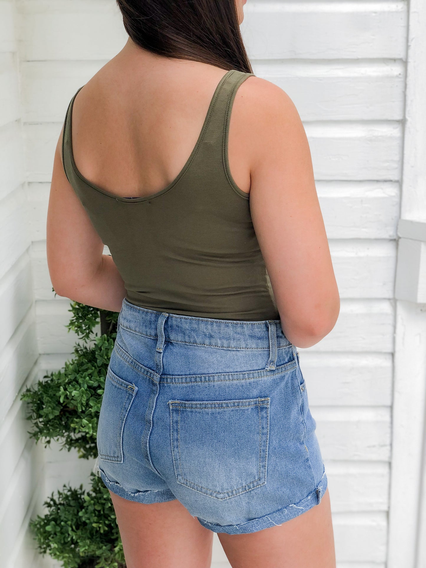 Olive Green Jersey Bodysuit