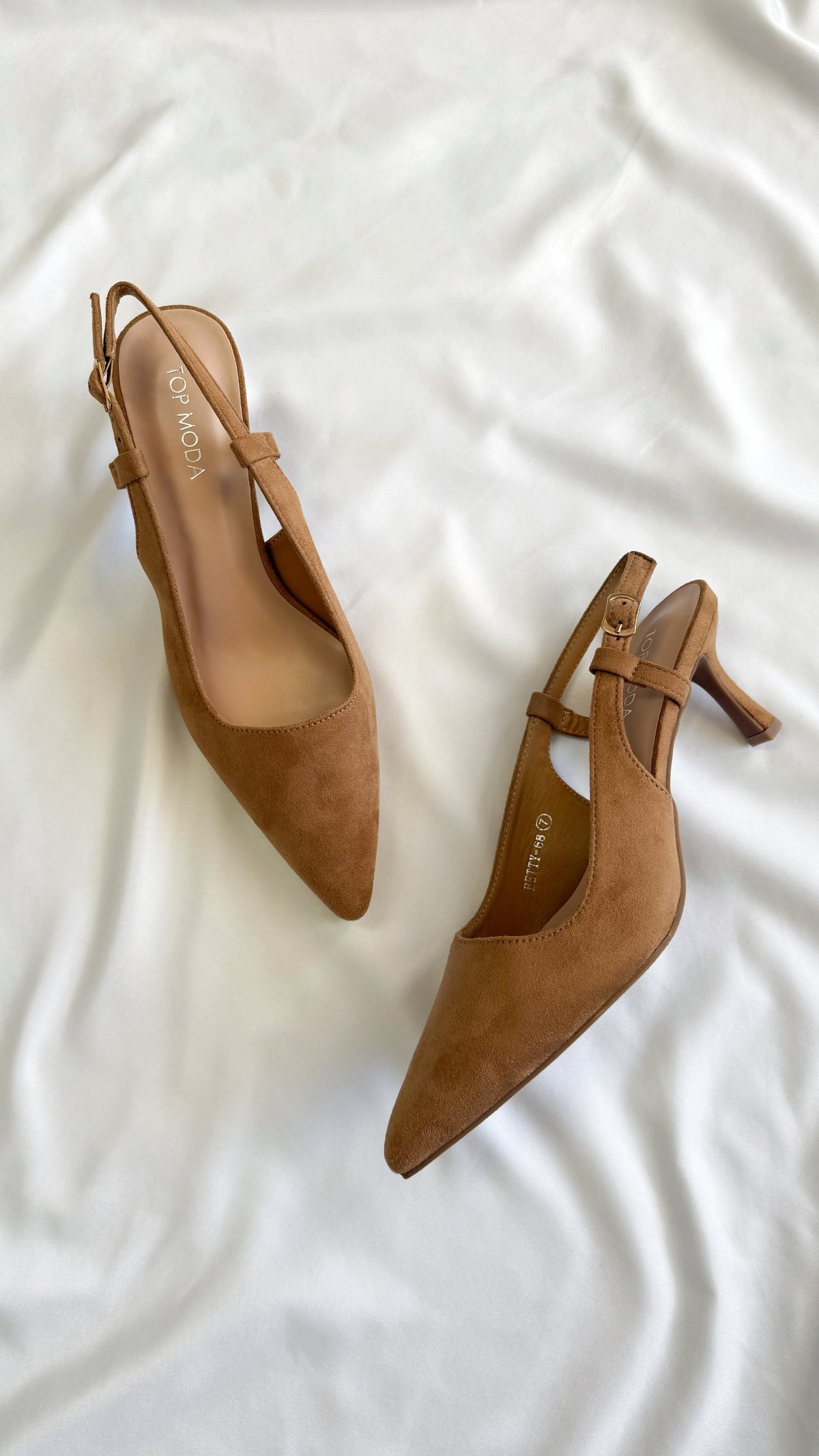 Betty Slingback Heels- Camel
