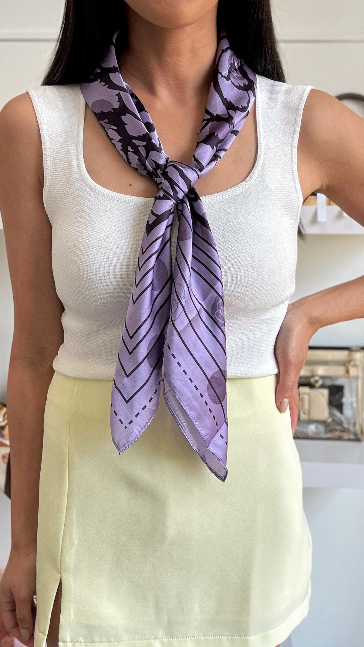 Purple Rose Border Bandana