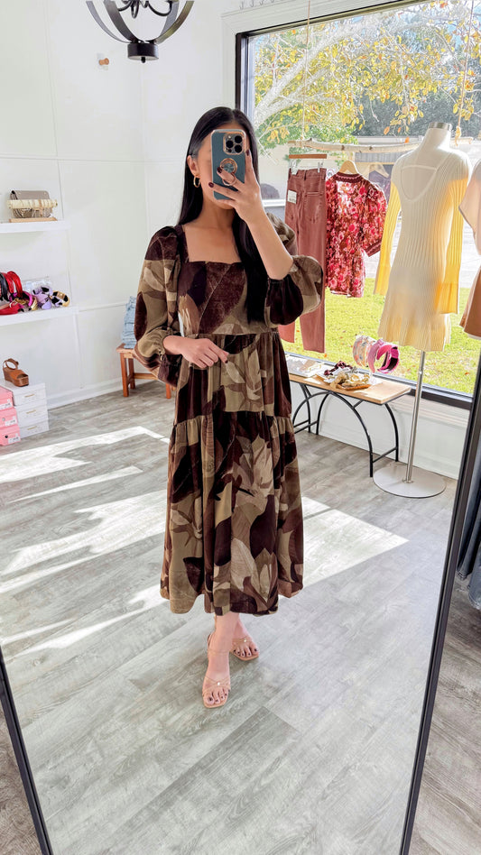 Lizzie Printed Midi Dress