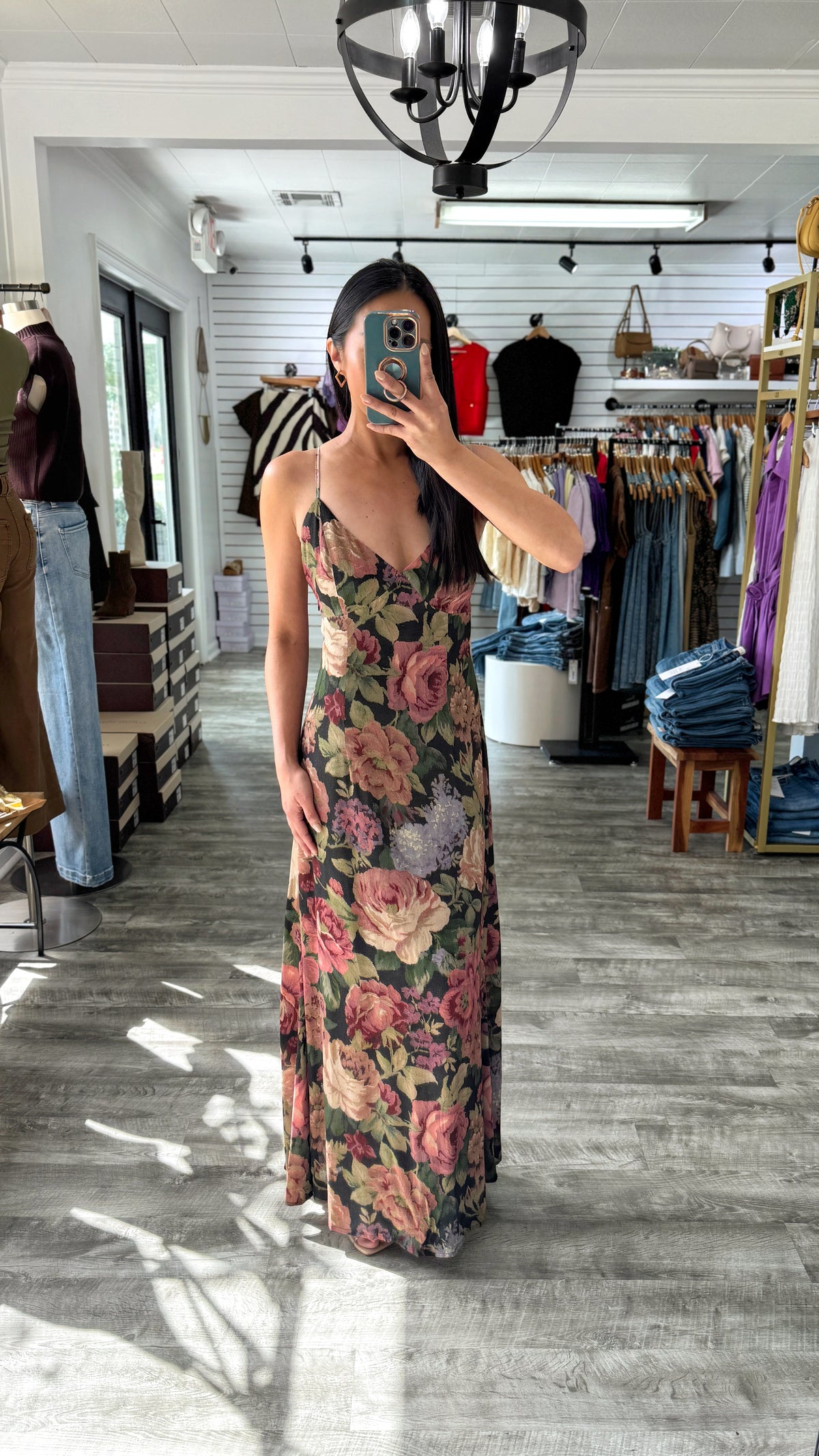 Vintage Tapestry Cross Back Slip Dress