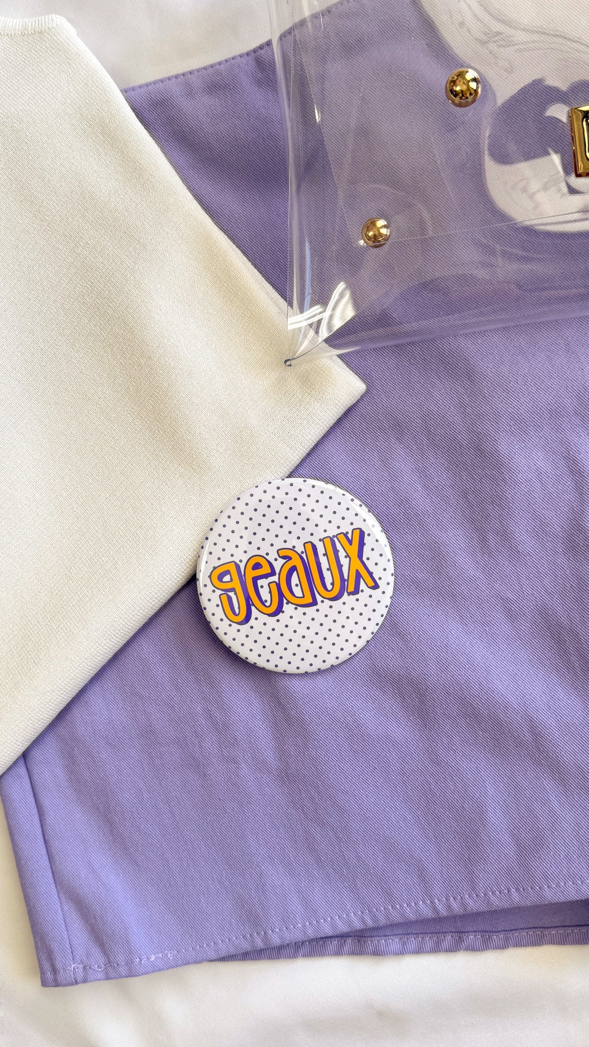 Geaux Polka Dot Button