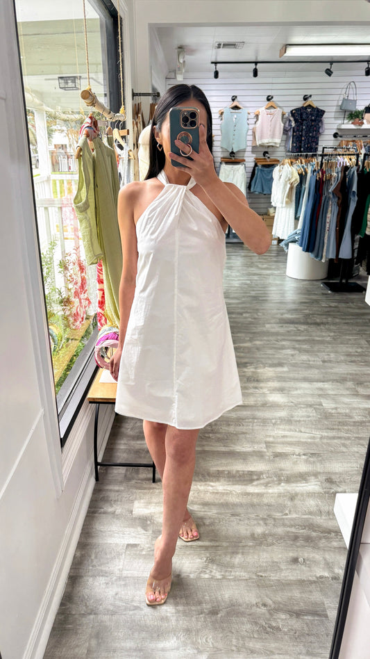 Chloe Poplin Halter Dress