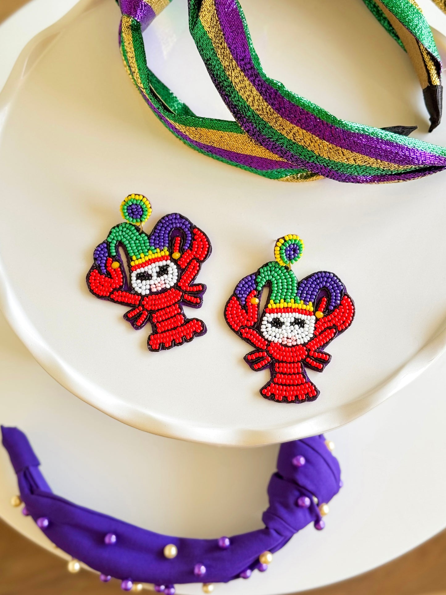 Mardi Gras Crawfish Earrings