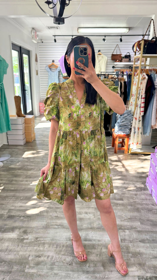 Watercolor Floral Dress- L. Moss