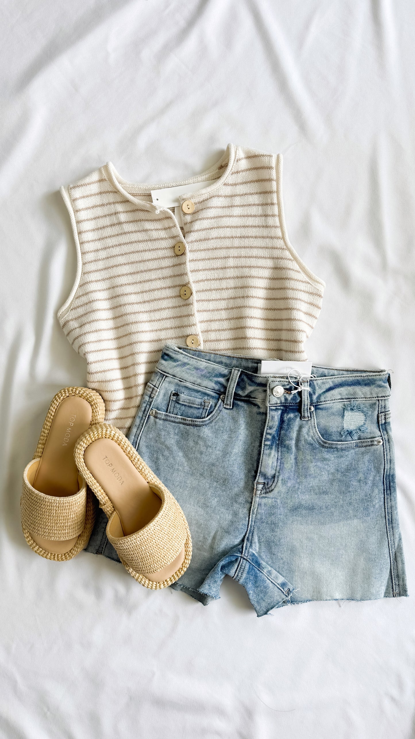 Janie Distressed Denim Shorts