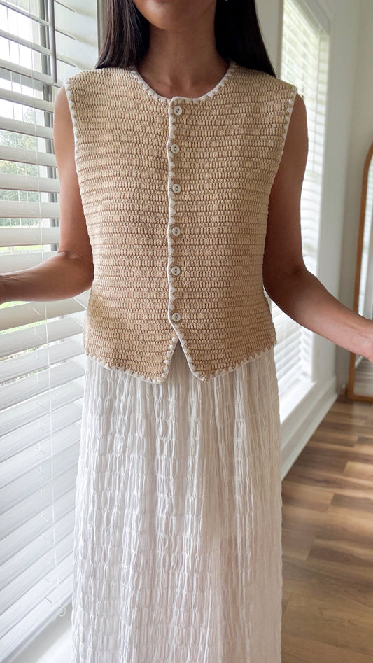 Casual Day Out Contrast Stitch Sweater Vest