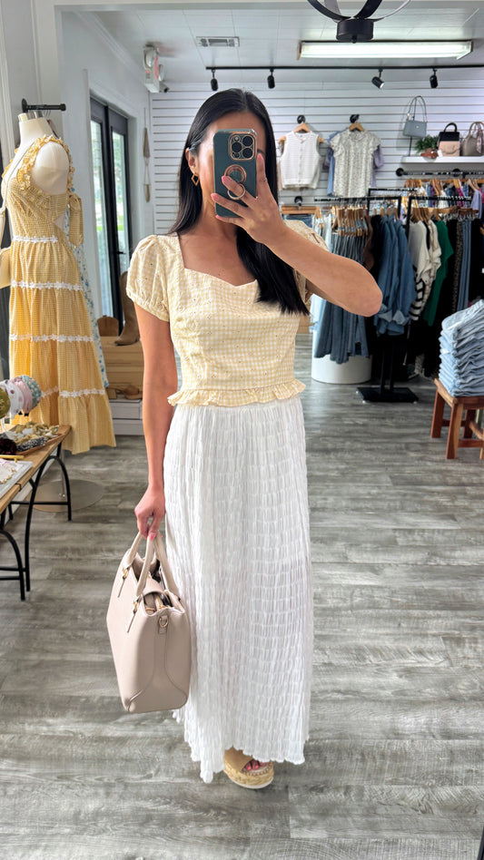 Butter Yellow Gingham Top