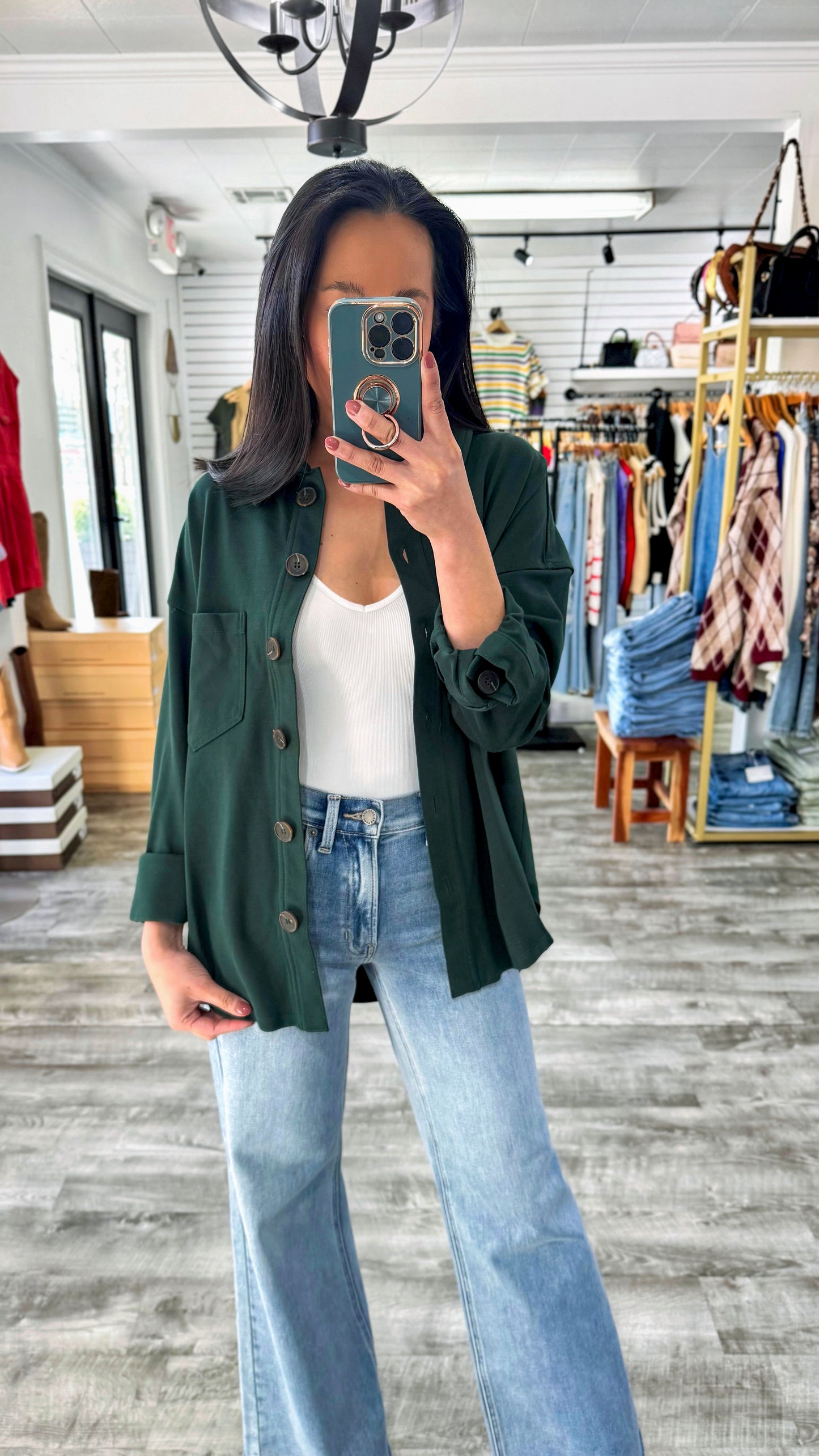 Hunter Green Shacket
