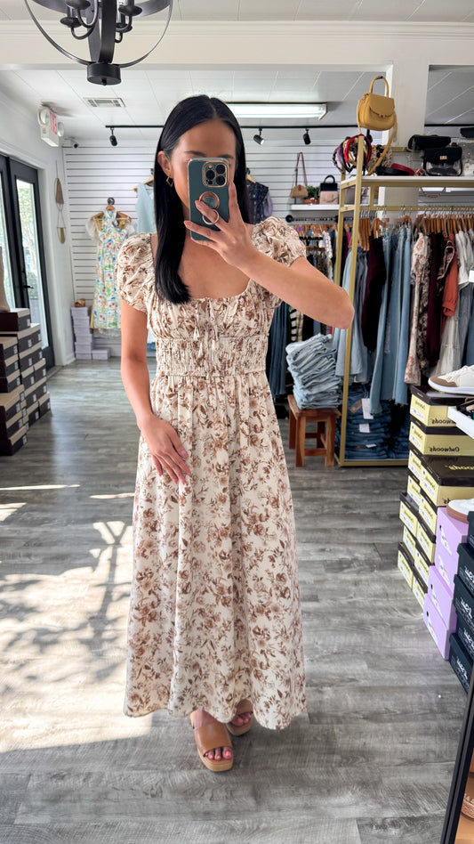 Floral Toile Midi Dress