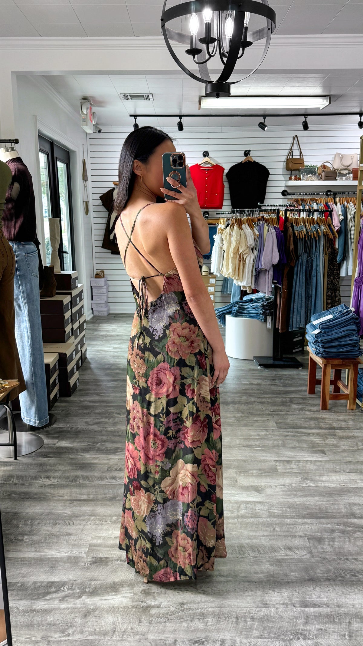 Vintage Tapestry Cross Back Slip Dress