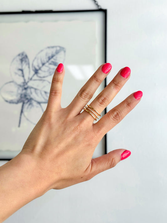 Pave Row Open Band Ring