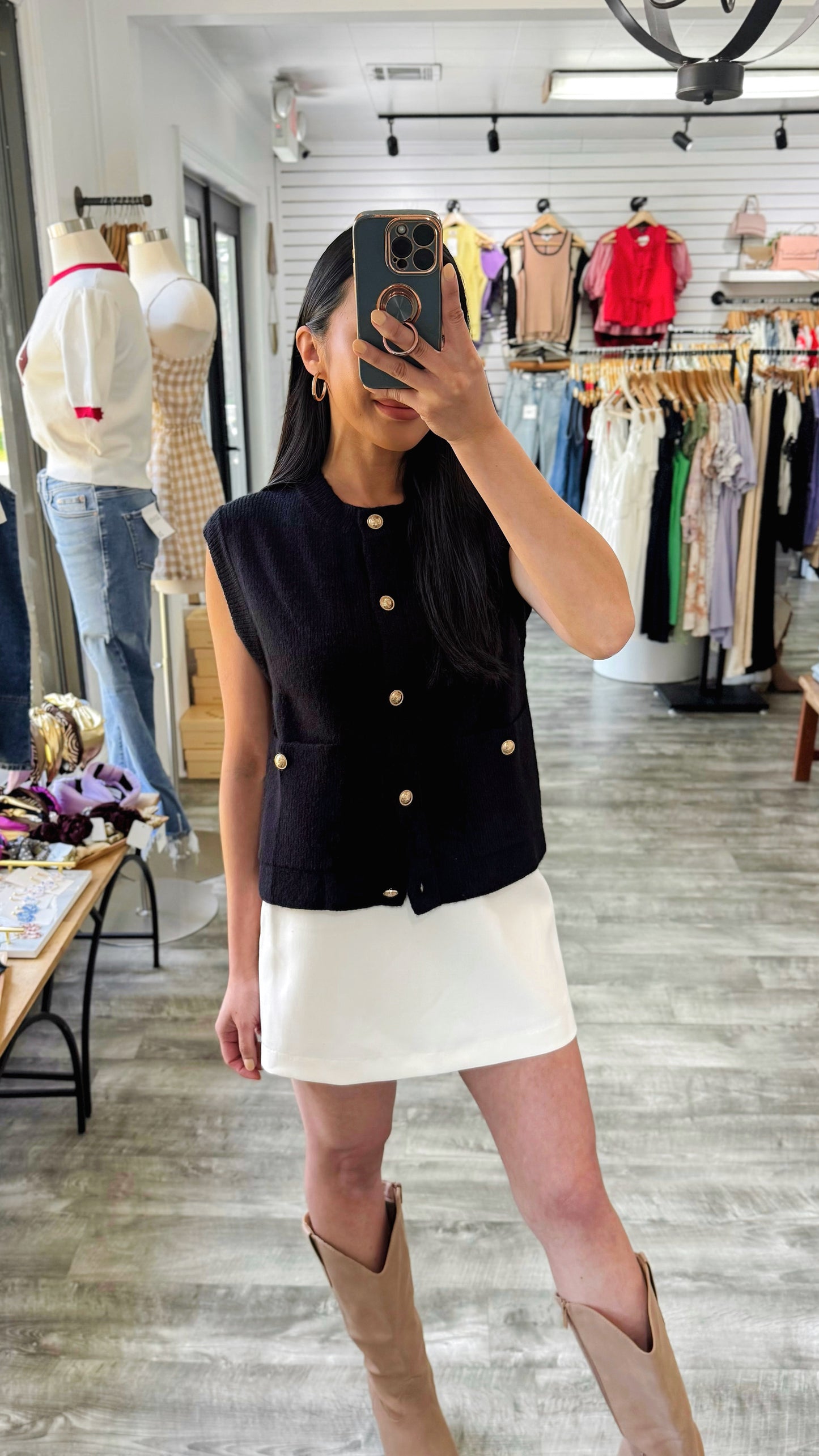 Gold Button Knit Vest