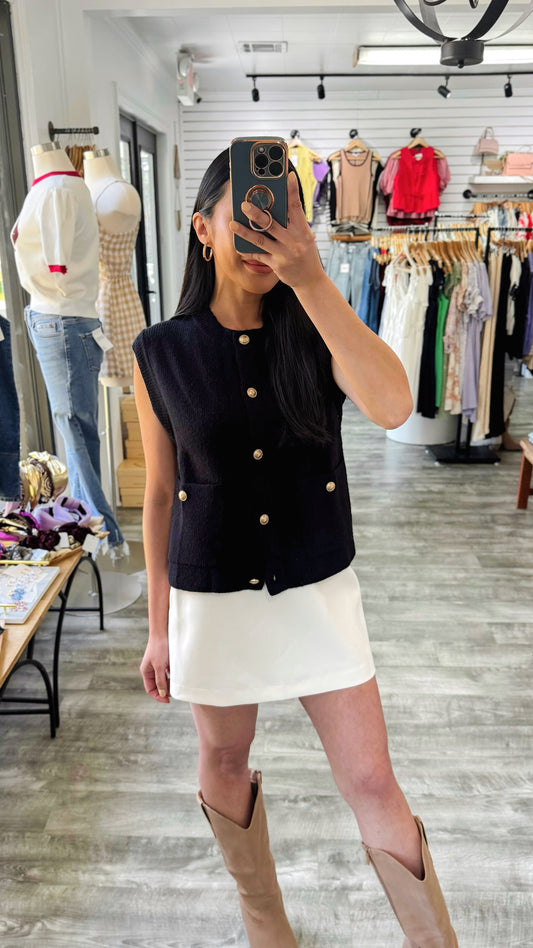 Gold Button Knit Vest