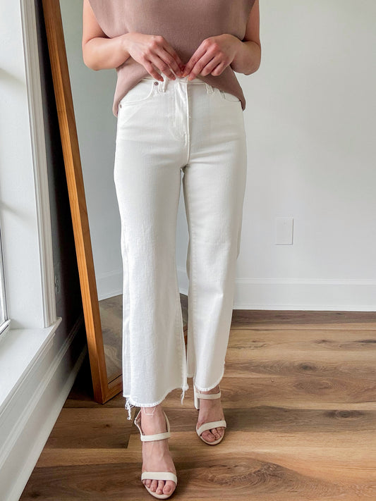 Summertime Wide Leg Cropped Denim