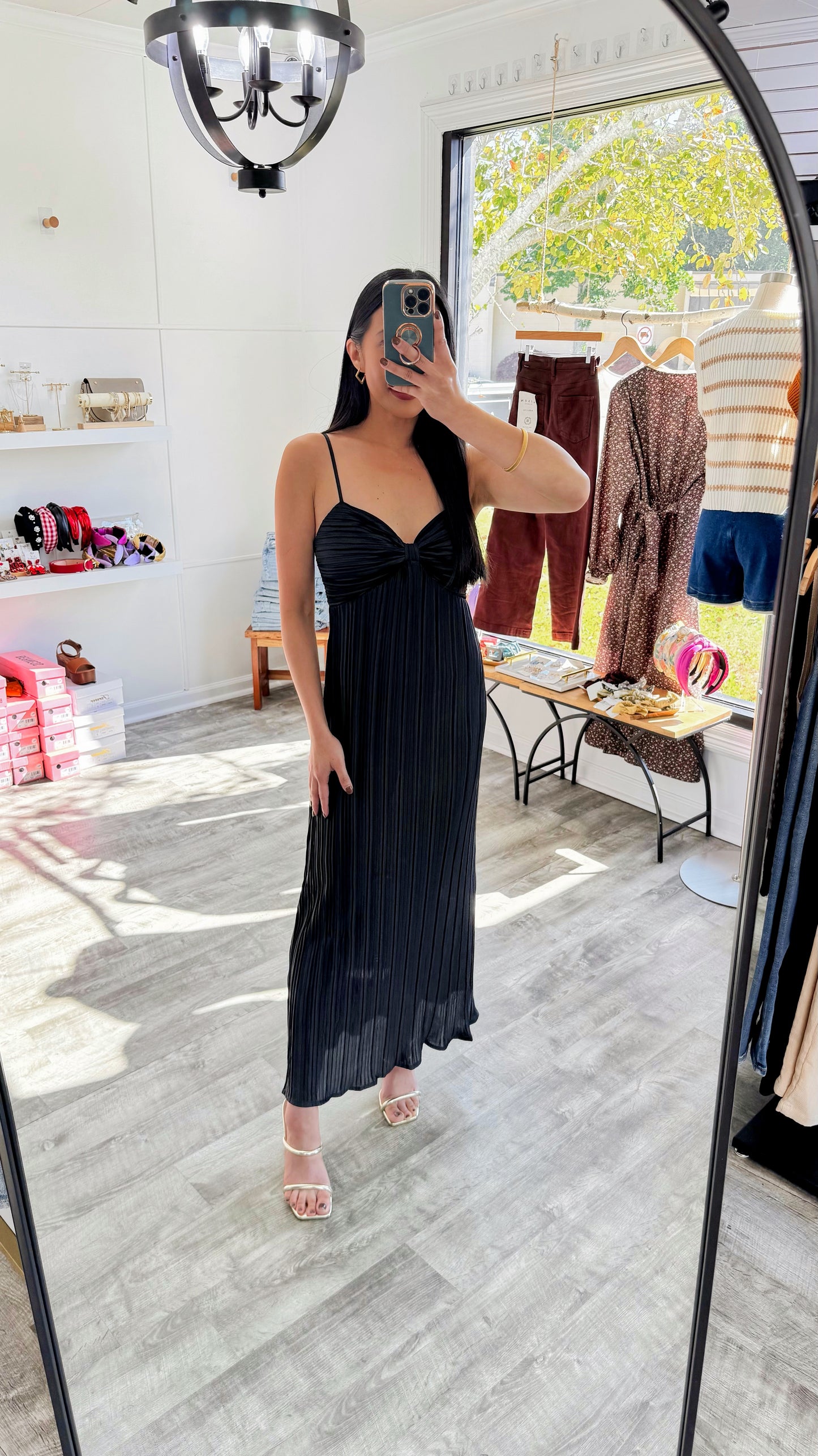 Janelle Pleated Midi Dress