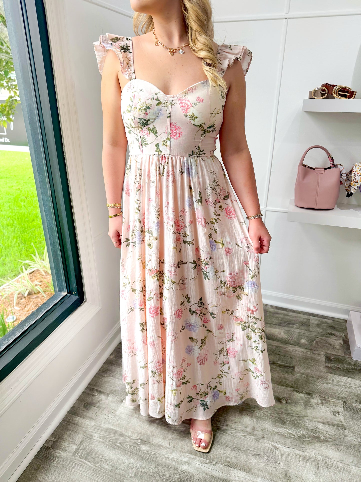 Fresh Blooms Maxi Dress - Blush