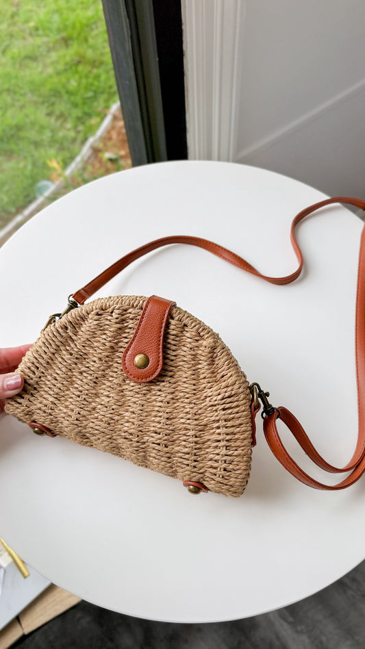 Semi Circle Bamboo Clutch