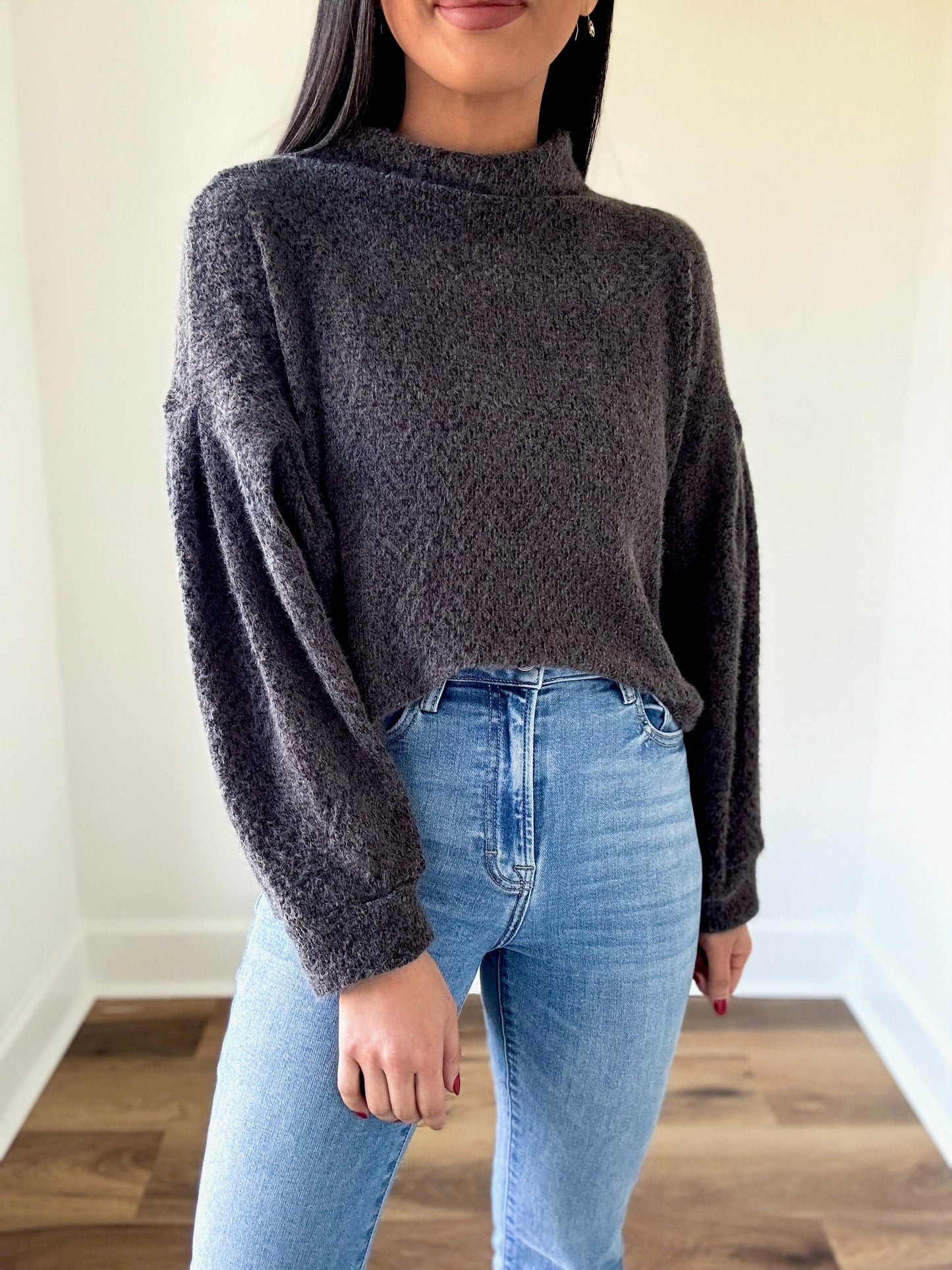 Charcoal Cropped Sweater