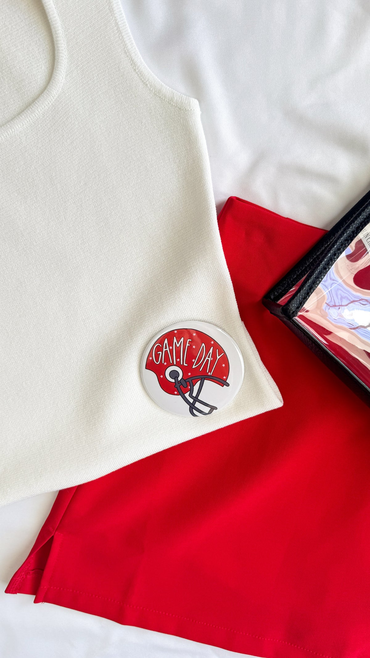 Red Game Day Helmet Button