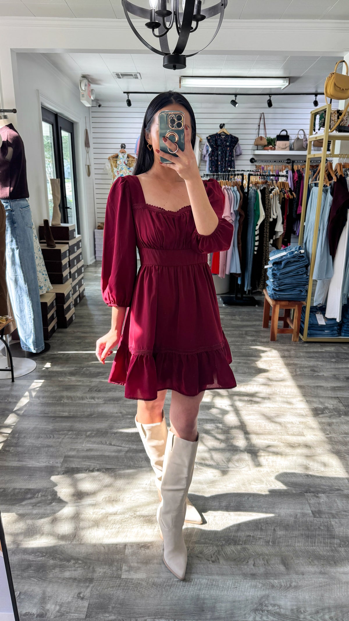 Eileen Burgundy Dress
