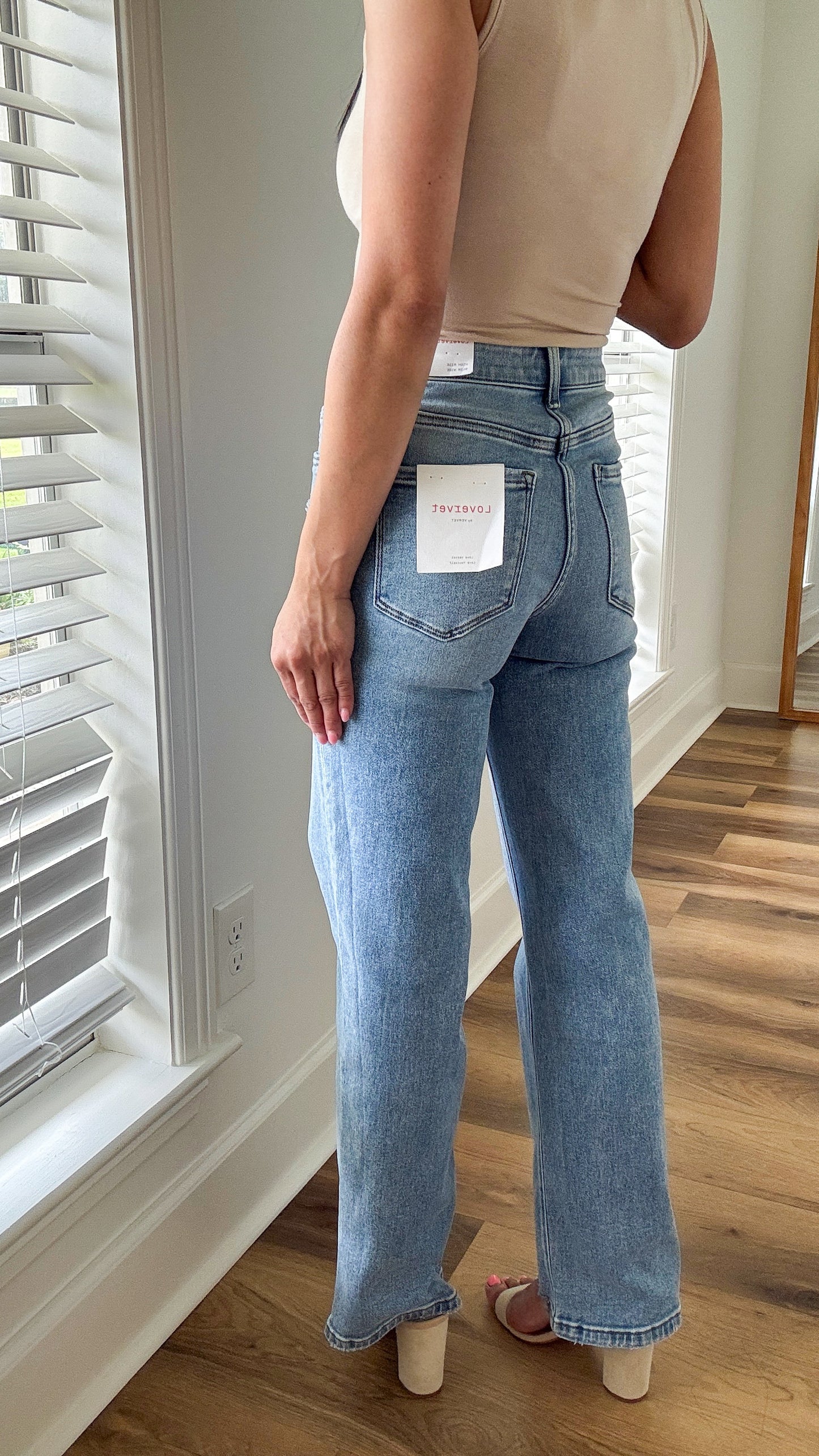 Glowing HR Slim Wide Denim- Full Length