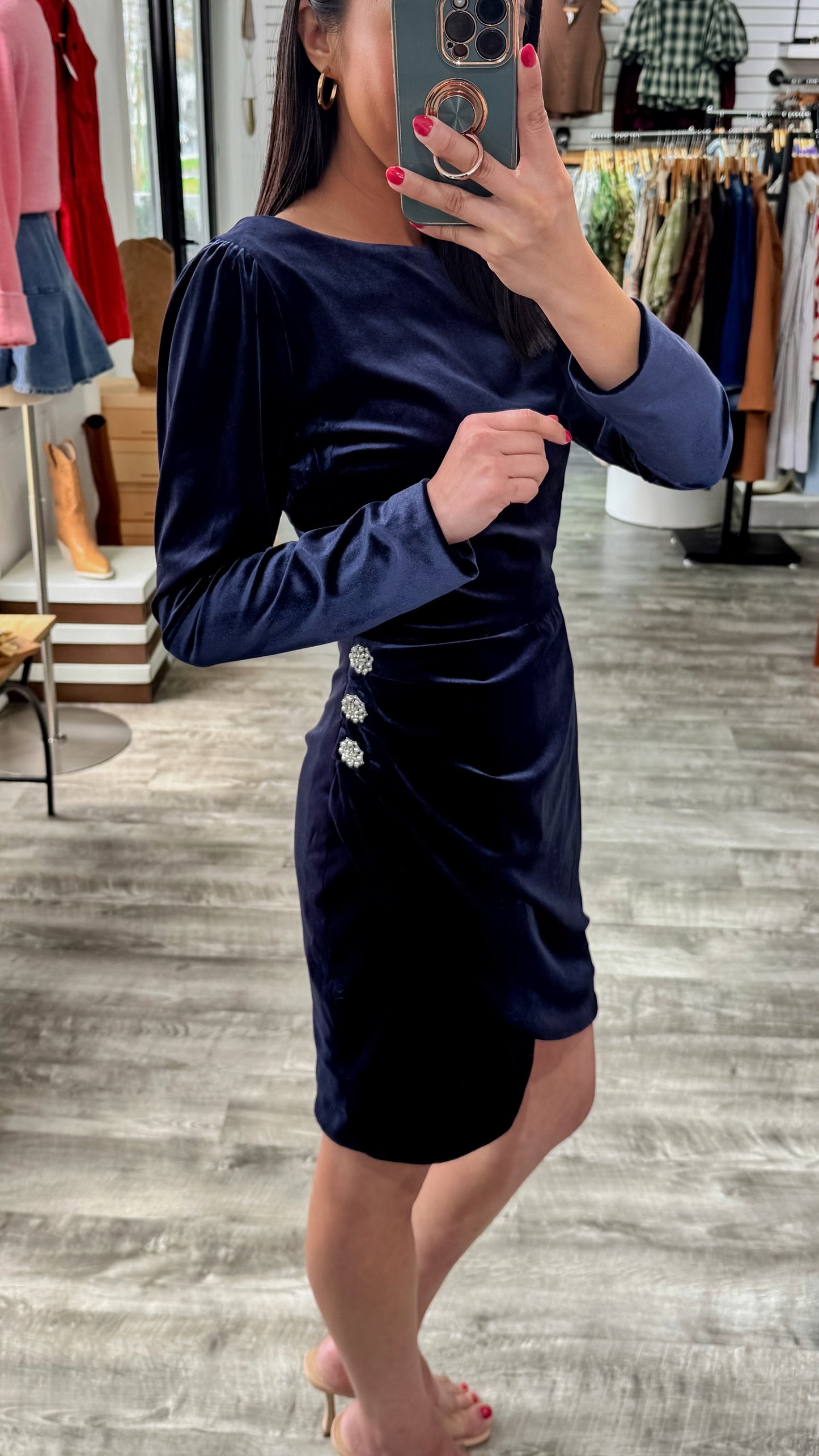 Jewel Midnight Velvet Dress