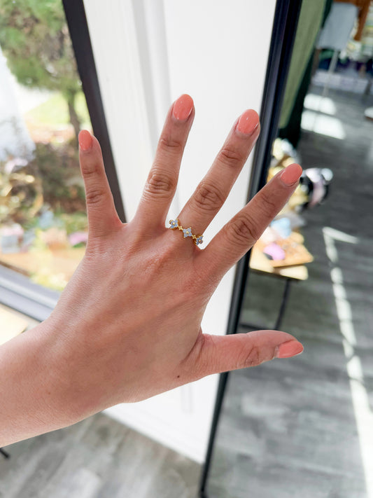 Opal Stone Floral Ring