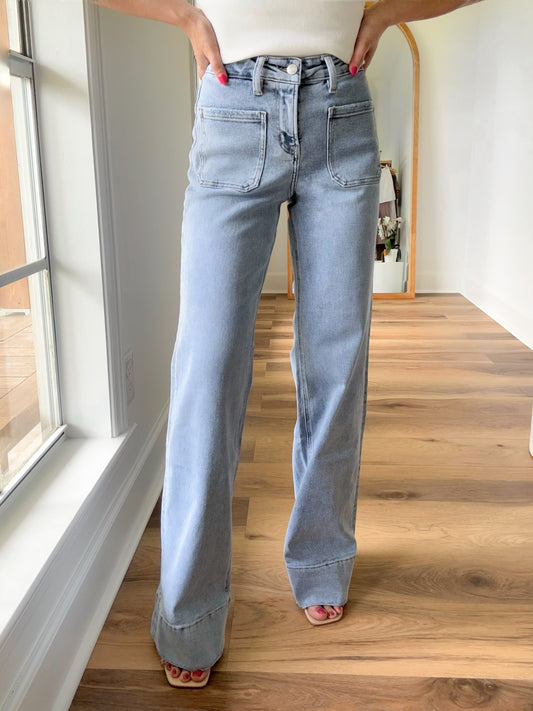 Tantalize HR Wide Leg Denim Trouser