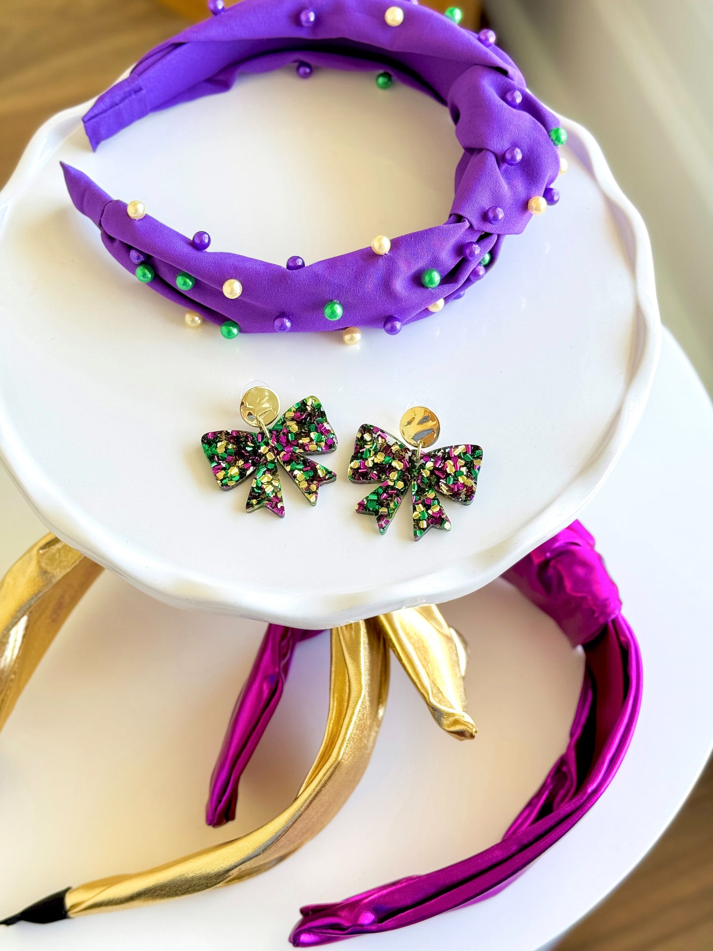 MG Chunky Glitter Bow Earrings