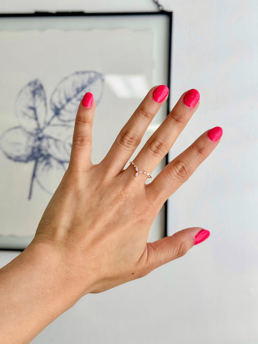 Delicate Floral Rhinestone Ring
