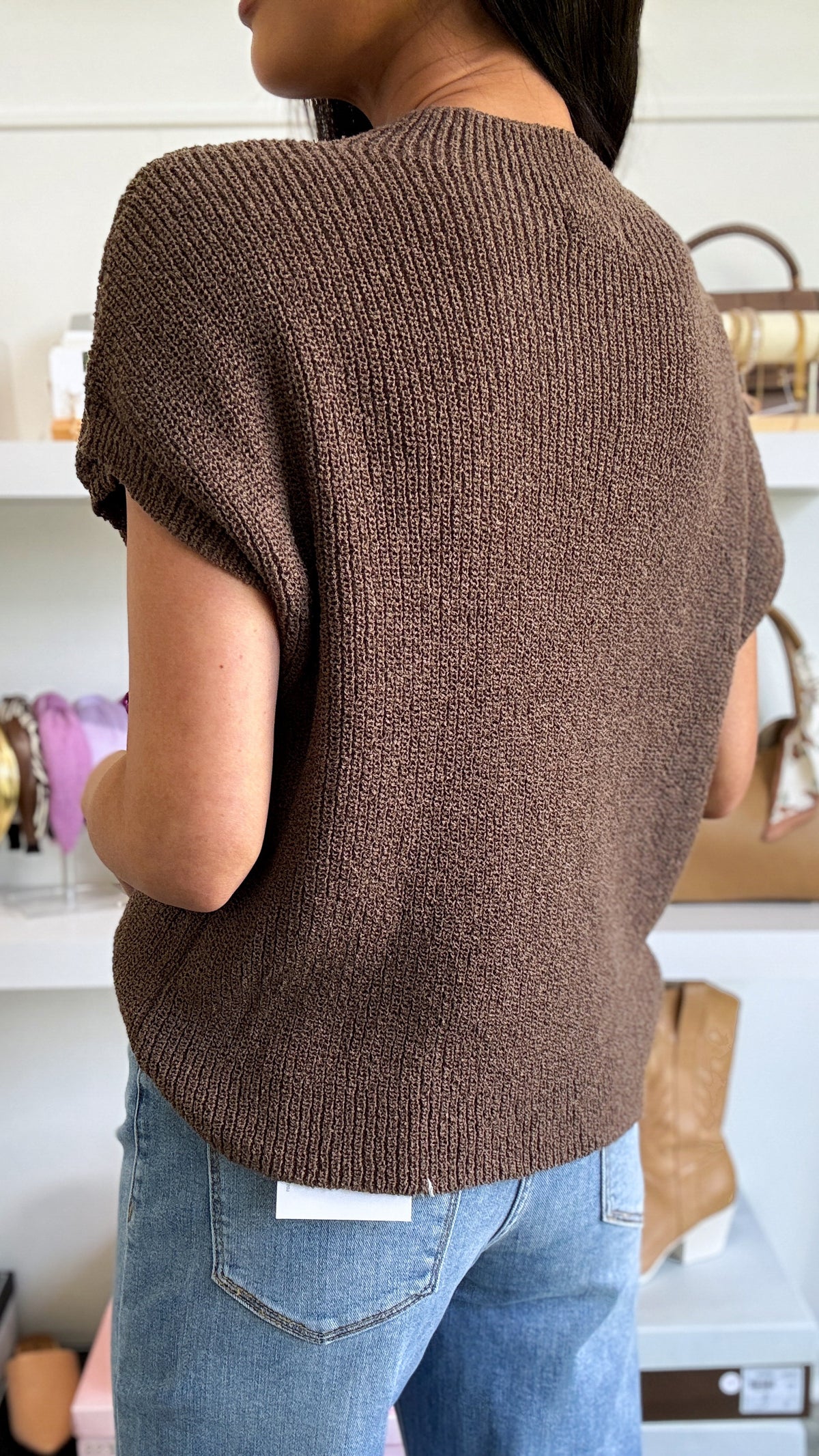 Pocket Knit Top- Mocha