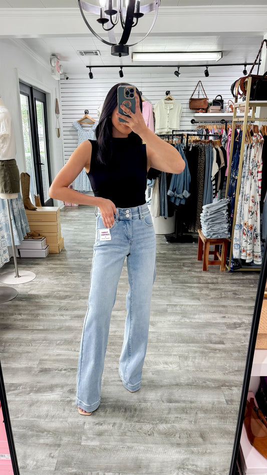 Welt Pocket Wide Trouser Denim
